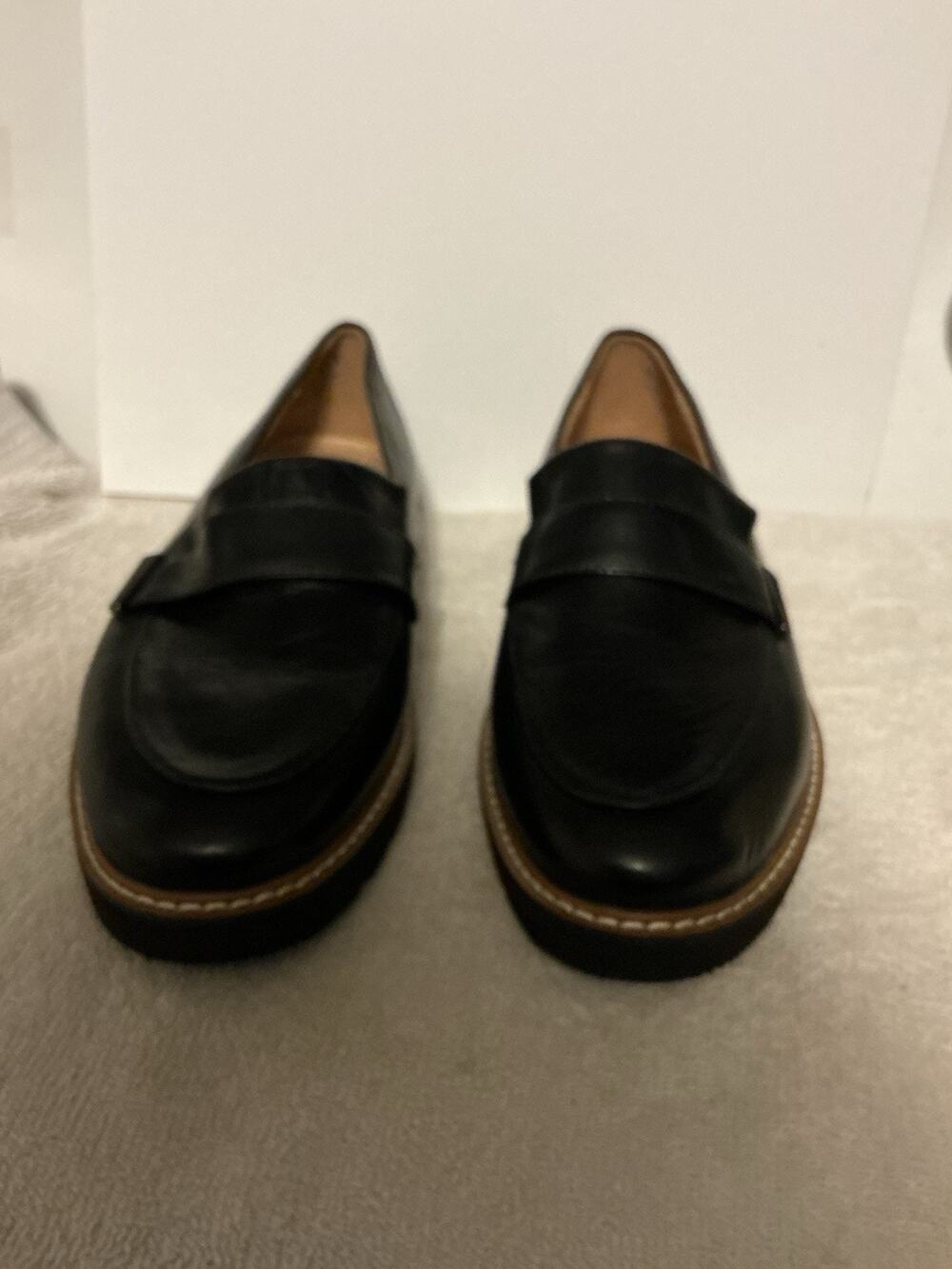 Naturalizer Women’s Adaline Leather Loafers SZ 9 M Black Slip On